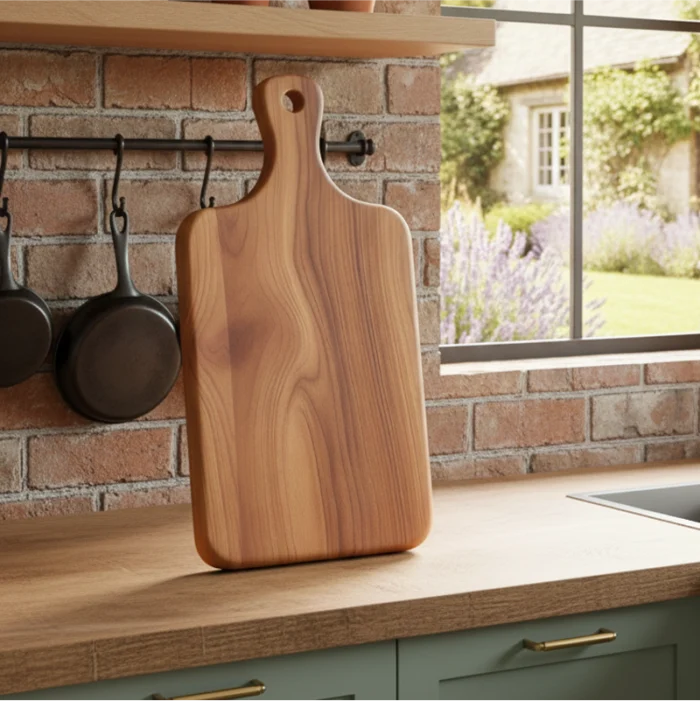 Wooden Paddle Chopping Board Set of 3 with Handle | Solid Wood Cutting Board, Kitchen Chopping & Serving Boards - Image 4
