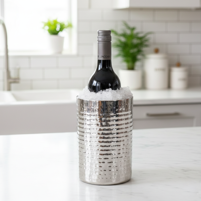 Vintora Wine Chiller | Hammered Stainless Steel | Intaryaa