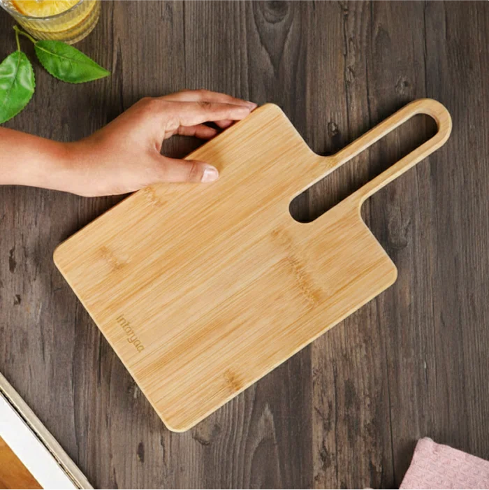 2300ppi (19) Wooden Bamboo Chopping Board with Long Loop Handle - Image 1