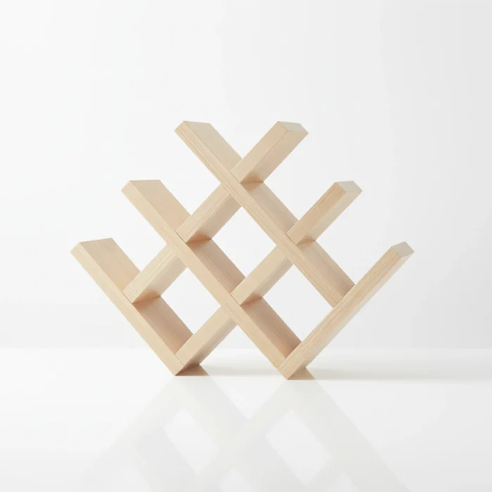 X-Frame Wooden Wine Rack – 8-Bottle Countertop Storage - Image 1