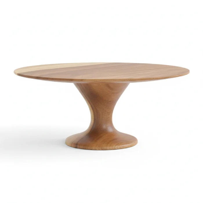 Tabletop Serving Stand-Solid Wood Round Cake Platter - Natural Grain Pedestal Stand for Weddings & Birthdays - Image 1