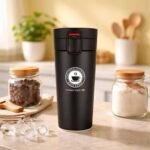 Matte Black Vacuum Insulated Coffee Tumbler – Portable Hot & Cold Beverage Mug-Leak-Proof 500ml Coffee Tumbler