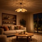 SkyHalo Pendant Lamp-Woven Rattan Petal Pendant – Natural Lotus Leaf Hanging Light