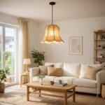 Intaryaa Scalloped Rattan Pendant Light – Woven Bell Hanging light for Living Room & Dining Decor - Image 2