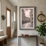 Old Town Walk | Vintage European Architecture Wall Art | Intaryaa
