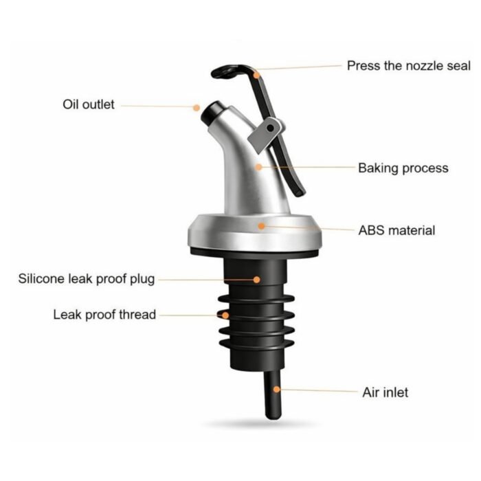300ml Stainless Steel and Glass Oil & Vinegar Dispenser with Measurement Scale-Leak-Proof Oil Pourer-with Dust-Proof Flip Cap - Image 3