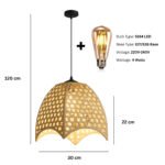 AuraGlow Hanging Lamp- Bamboo Dome Pendant - Image 4