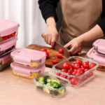 Leakproof Glass Lunch Box Set with Compartments (Set of 3)