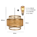 The Intaryaa Veranda Tiered Bamboo Pendant Ceiling Light - Image 4