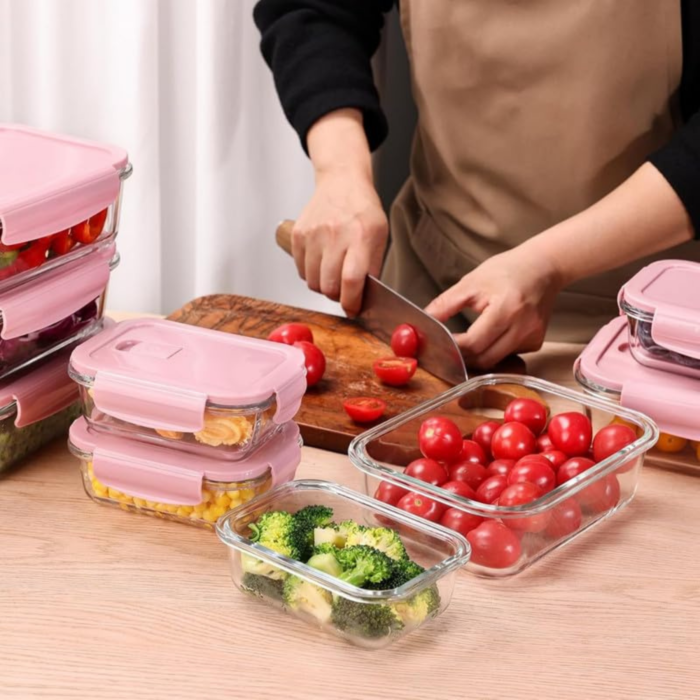 11 Leakproof Glass Lunch Box Set with Compartments (Set of 3)