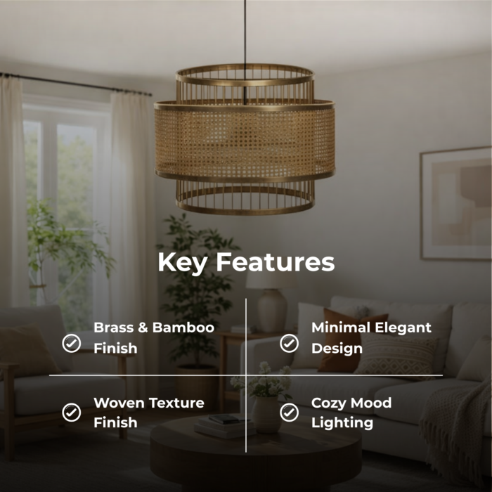 The Intaryaa Veranda Tiered Bamboo Pendant Ceiling Light - Image 3