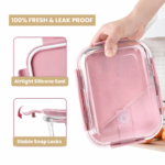 Leakproof Glass Lunch Box Set with Compartments (Set of 3)