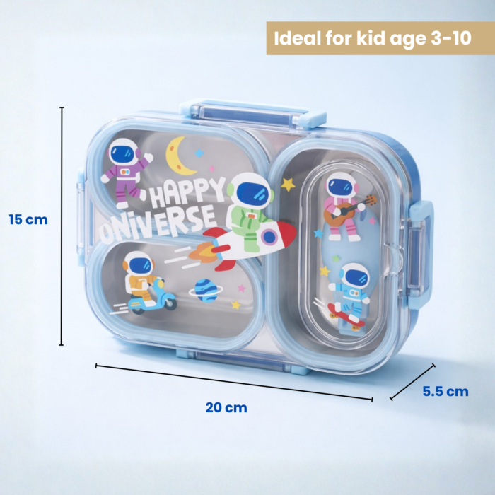 Kids Leakproof Lunch Box with 3 Compartments & Spoon