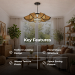 Rattan Bloom Pendant Ceiling Light – Modern Designer Hanging Lamp - Image 3