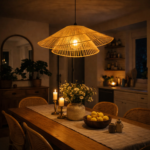 Sustainable Rattan Sunshade Ceiling Light Modern Home Decor