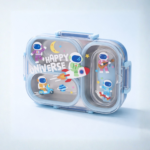Kids Leakproof Lunch Box with 3 Compartments & Spoon
