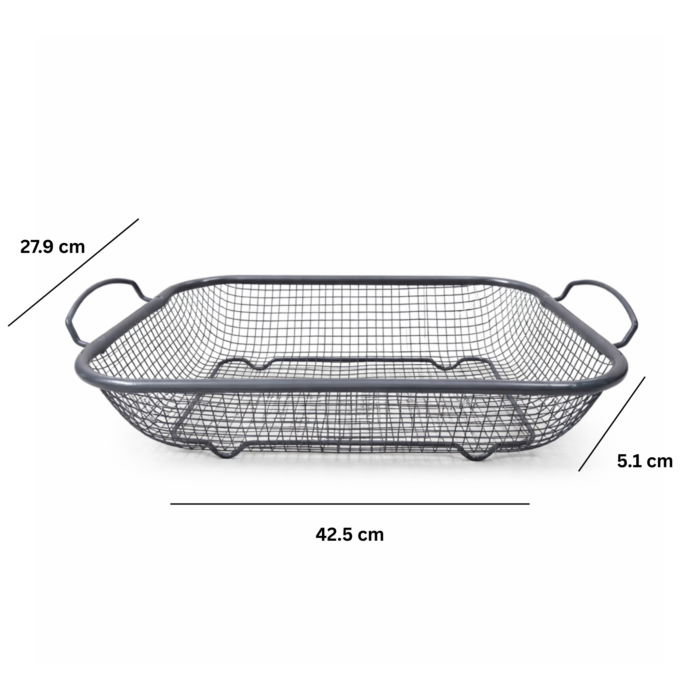 Stainless Steel Mesh Basket for Fruits & Vegetables with Handles | Washing & Draining Tray - Image 4